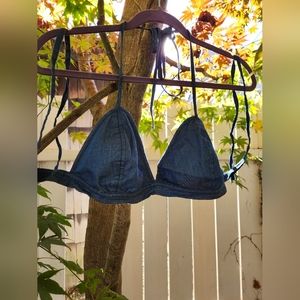 OneTeaSpoon Denim Bralette Top, size 10 AUS
